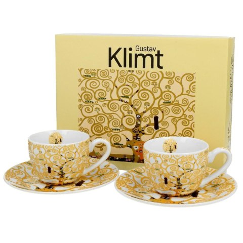 Zestaw 2 filiżanek espresso Klimt Ecru Tree Of Life 90 ml