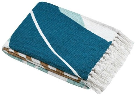 Koc ALOHA 125x150 wzór liście frędzle