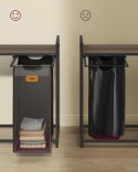 Kosz na pranie 3 komory czarno-szary