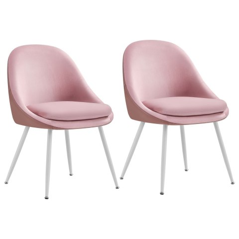 Krzesła do jadalni zestaw 2 szt. różowe