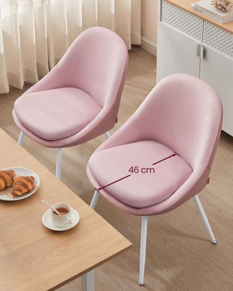 Krzesła do jadalni zestaw 2 szt. różowe