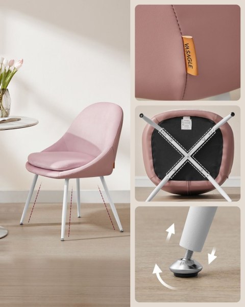 Krzesła do jadalni zestaw 2 szt. różowe