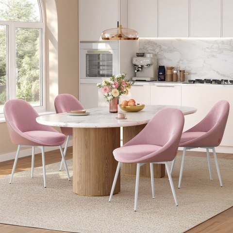 Krzesła do jadalni zestaw 2 szt. różowe