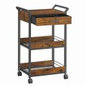 Mobilny wózek kuchenny rustykalny brąz