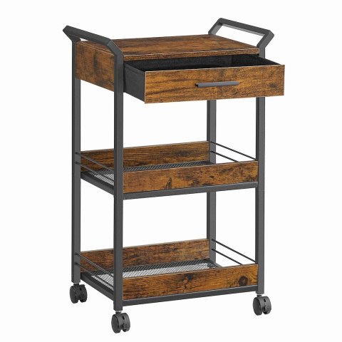 Mobilny wózek kuchenny rustykalny brąz
