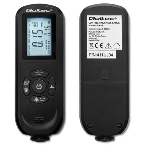 Miernik grubości lakieru z podświetlanym bocznym wyświetlaczem LCD | 0 ~ 2000um