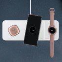 3w1 Ładowarka sieciowa Samsung Trio indukcyjna do telefonu / Galaxy Watch / Buds - biała