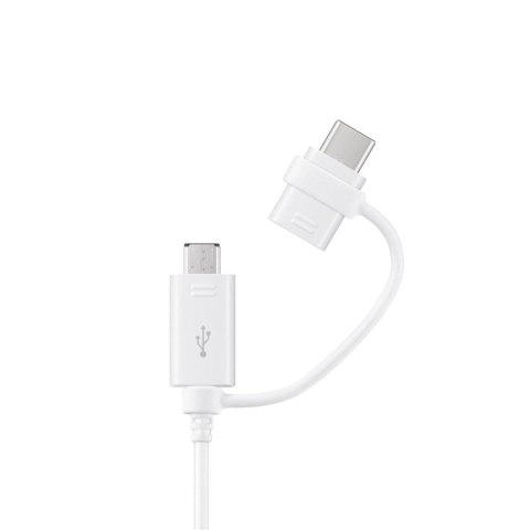 Kabel przewód Samsung Combo USB-A - micro USB i USB-C 1.5m - biały