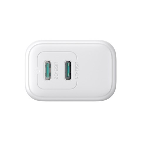 Ładowarka sieciowa 2x USB-C 20W PD QC 3.0 - biała