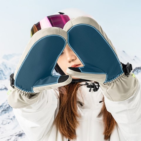 Rękawiczki narciarskie bez palców Full Length rozmiar M wodoodporne - beżowe