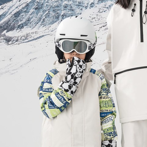 Rękawiczki narciarskie dziecięce bez palców Panda Heat rozmiar S - czarne/białe