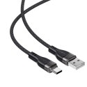 Kabel przewód USB-A - USB-C 3A z magnetycznym organizerem 1.2m - czarny