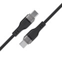 Kabel przewód USB-C 480Mb/s 100W z organizerem magnetycznym 1.2m - czarny