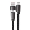 Kabel przewód USB-C - USB-A / USB-C 480Mb/s 3A 0.2m - czarny