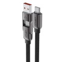 Kabel przewód USB-C - USB-A / USB-C 480Mb/s 3A 1.2m - czarny