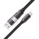 Kabel przewód USB-C - USB-A / USB-C 480Mb/s 3A 1.2m - czarny