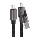 Kabel przewód USB-C - USB-A / USB-C 480Mb/s 3A 1.2m - czarny