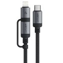 Kabel przewód USB-C - USB-C / Lightning 60W 480Mb/s 3A 1.2m - czarny