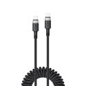 Kabel przewód spiralny USB-C - USB-C 480Mb/s 3A 1.2m - czarny