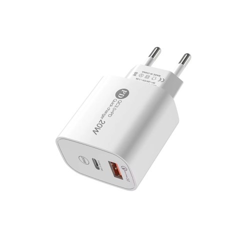 Ładowarka sieciowa 20W USB-A USB-C z kablem USB-C - iPhone Lightning 1m - biała