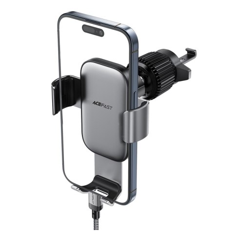 Uchwyt samochodowy na telefon grawitacyjny na kratkę nawiewu - czarny