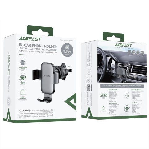 Uchwyt samochodowy na telefon grawitacyjny na kratkę nawiewu - czarny