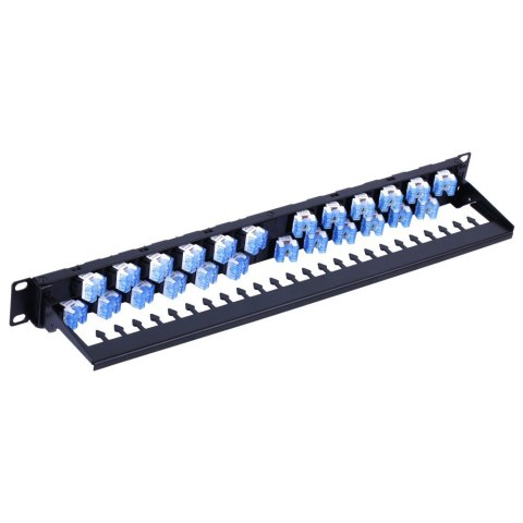 INTELLINET Patch panel 24x Keystone RJ45 Cat6a UTP, 1U, porty ukośne I-PP 24-RU-Cat6ATSL