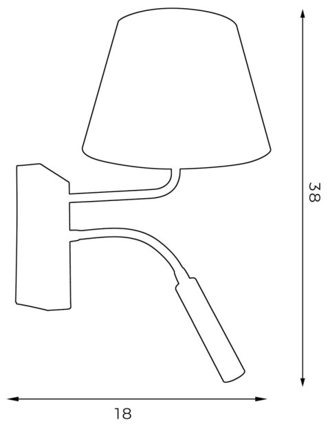 Kinkiet ARDEN Biały Abażur Stożek 1xE27+G9