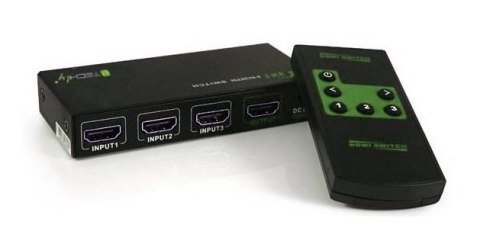 TECHLY Przełącznik switch HDMI 1.4 3x1 4K60Hz z pilotem 309913