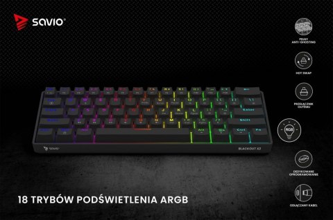 Klawiatura mechaniczna BLACKOUT X2 OUTEMU Brown, Hot Swap