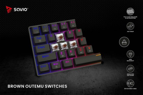 Klawiatura mechaniczna BLACKOUT X2 OUTEMU Brown, Hot Swap