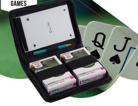 Zestaw 2 talii w etui z notesem i ołówkiem