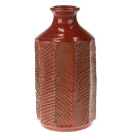 Wazon z terakoty ceglany 27 cm Wykonany z terakoty, dekoracyjny wazon inspirowany naturą, o pięknej strukturze ze żłobieniami, i
