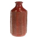 Wazon z terakoty ceglany 27 cm Wykonany z terakoty, dekoracyjny wazon inspirowany naturą, o pięknej strukturze ze żłobieniami, i