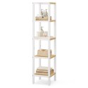 Bambusowy regał 5 poziomowy biało-beżowy