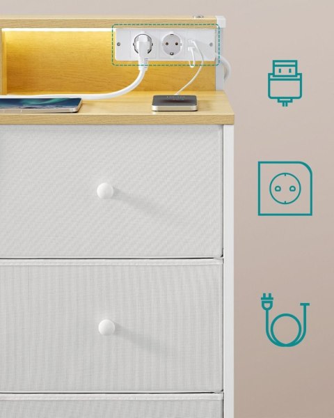 Biała komoda z oświetleniem LED