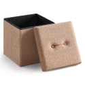 Kwadratowa pufa jasnobrązowa bukla 43 L