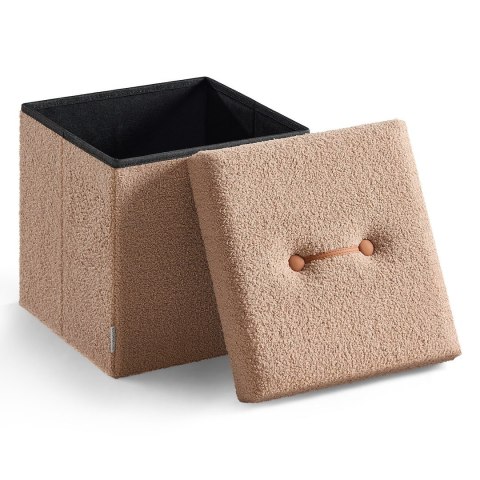 Kwadratowa pufa jasnobrązowa bukla 43 L