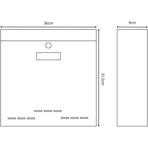 SKRZYNKA NA LISTY 36X9X31,3CM 1067568 SASKA GARDEN