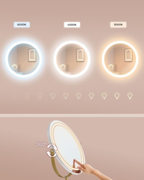 Toaletka z lustrem i różowym siedziskiem