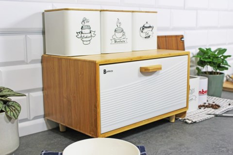 CHLEBAK BAMBUSOWY POJEMNIK NA PIECZYWO BRUNBESTE BB-4253 BIAŁY