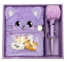 Pamiętnik pluszowy Kotek zestaw z długopisem