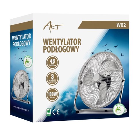 WENTYLATOR PODŁOGOWY W02 18'/100W/chrom