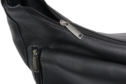 Czarna, damska torebka skórzana na ramię VOOC EP20