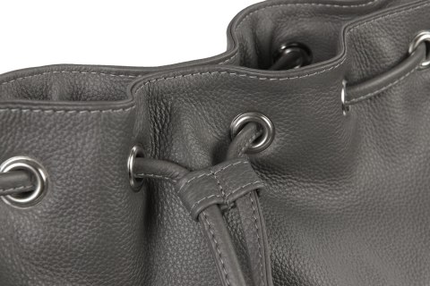 Damska skórzana torebka worek VOOC EP22 Grafit