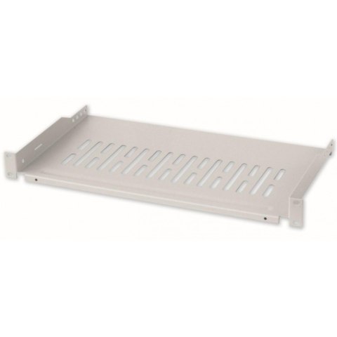 EFB Półka 1U 255 mm Rack 19, 2 pkt mocowania, perforowana, szara I-CASE TRAY-250