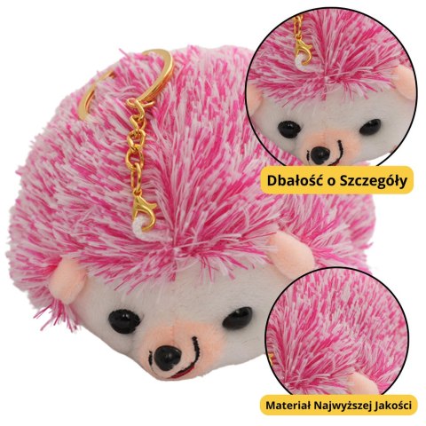 Pluszowy Jeż Maskotka Brelok Kółko Różowy 9cm