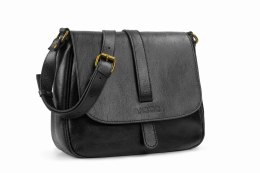 CZARNA SKÓRZANA LISTONOSZKA DAMSKA T4