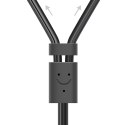 Kabel przewód audio 3.5 mm mini jack (męski) - 2RCA (męski) 1m - szary