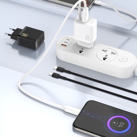 Ładowarka sieciowa 25W GaN USB-C - biała